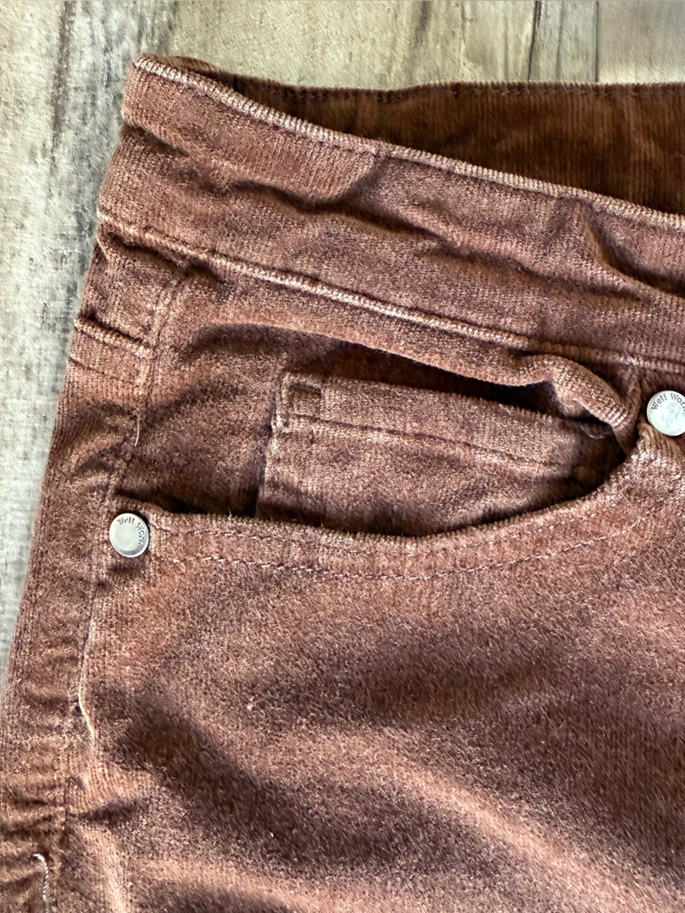Brown Corduroy Pants Women’s High Rise Straight Leg Well Worn Jeans Size 8 / 29 - Picture 3 of 11